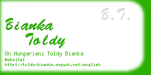 bianka toldy business card